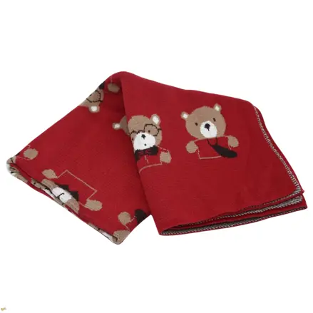 Detská deka Medvedíky červená
